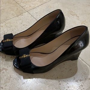 Black Tory Burch wedges
